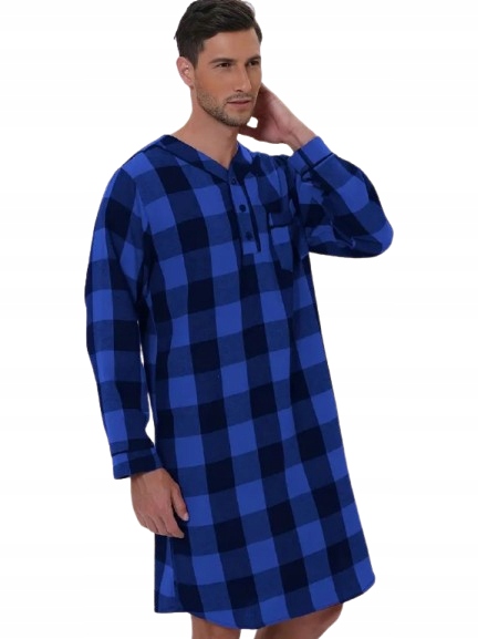 Pánská Flanelová Noční Košile S Dlouhým Rukávem, Teplá Flanelová Košile L