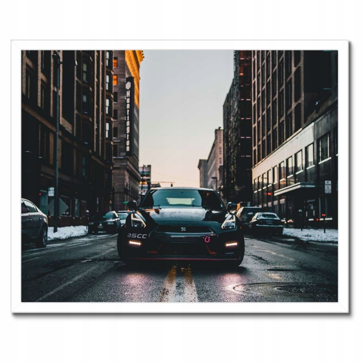 Plakáty v rámu 50x40 Černý Nissan Gtr