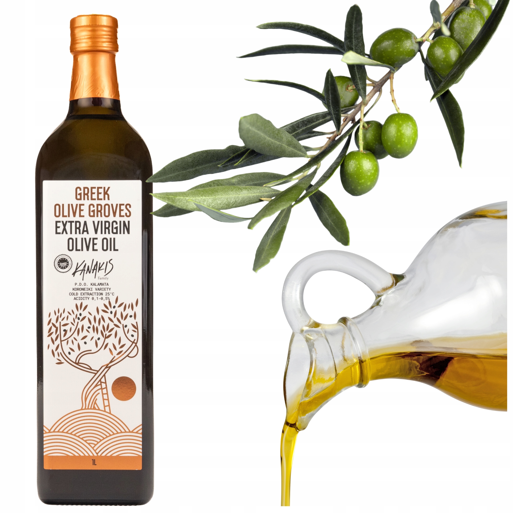 Levně Řecký extra panenský olej 1l Premium Na Pizzu Kanakis Čerstvá Sbírka 2025/26