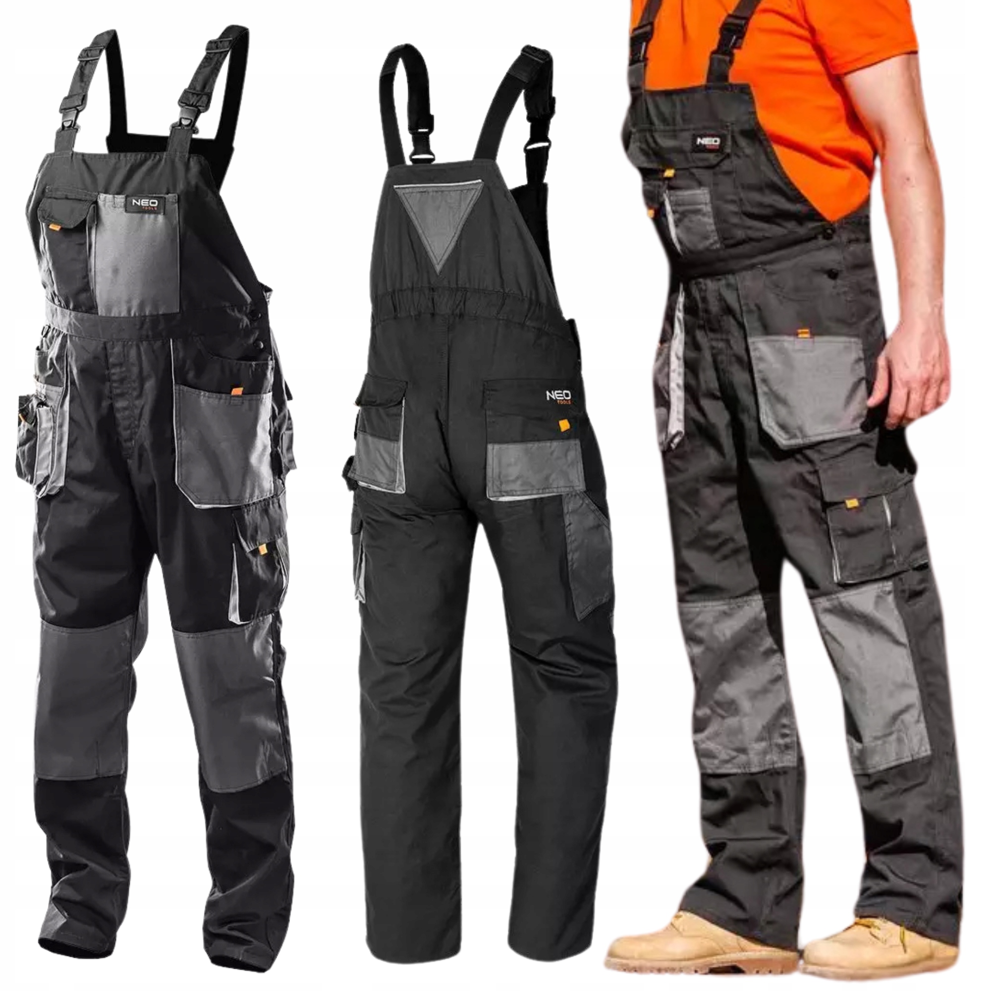 Spodnie Robocze Męskie Ogrodniczki na Szelkach Solidne Neo Tools