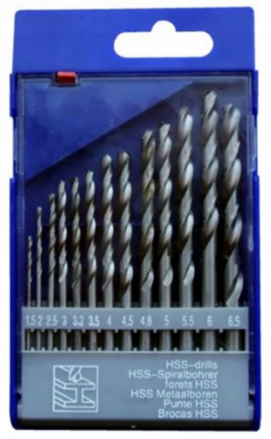 

Zestaw Wierteł Hss od 1.5 do 6.5 13szt.