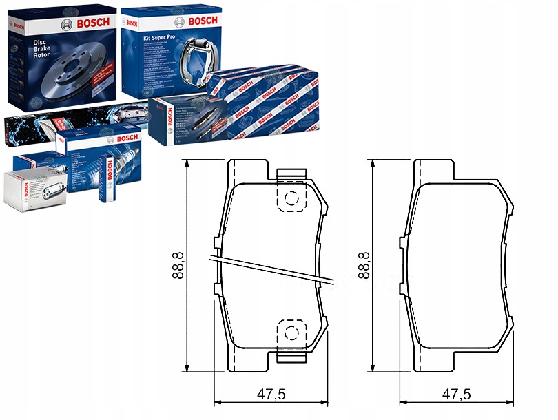 Brzdové Destičky Fiat Zadní Sedici 06- Bosch Asistent Kolize #34