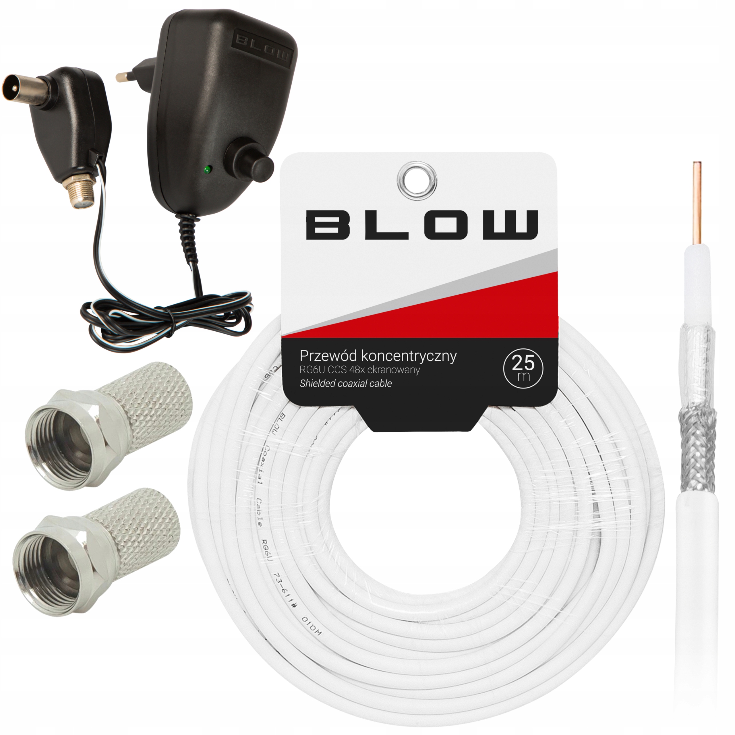 Anténní Napájecí Zdroj DVB-T2 S Regulací Na Konektor F Anténní Kabel 4K Lte Fhd