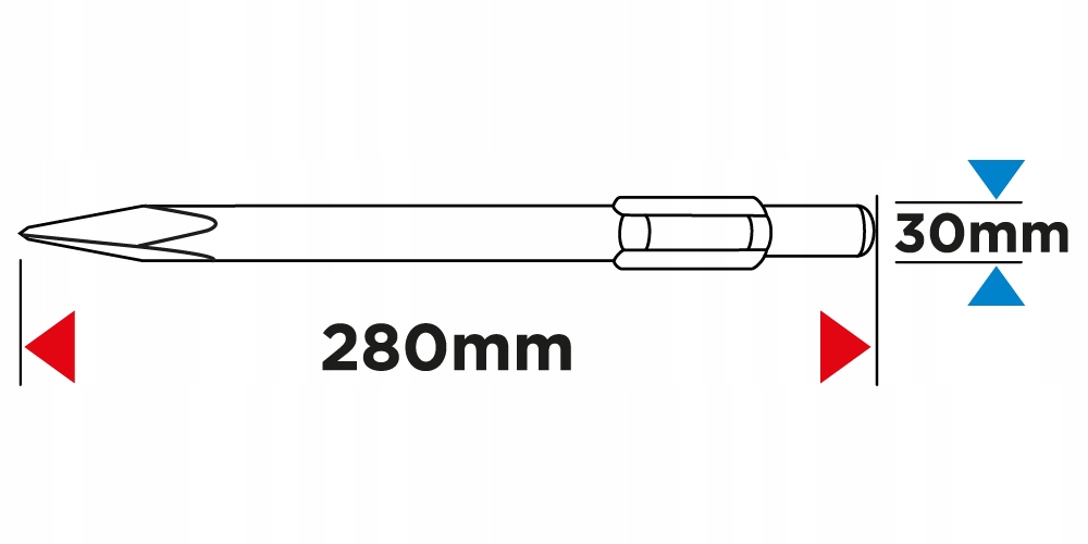 Szpicak HEX rowkowy samoostrzący 17 x 280 mm Typ uchwytu HEX 30