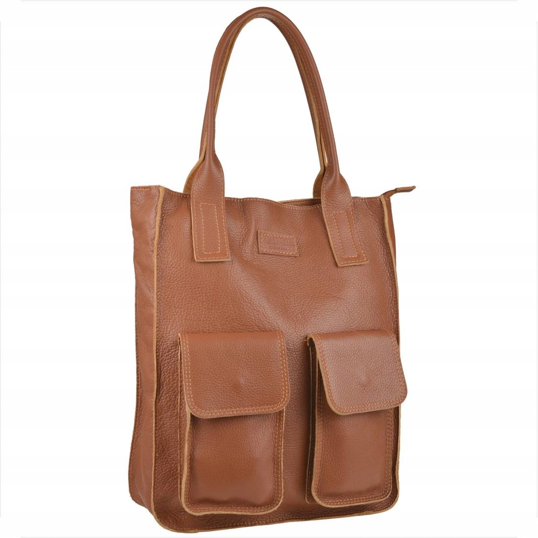 Vera Pelle Velká italská kabelka camel hnědá shopper bag přírodní kůže