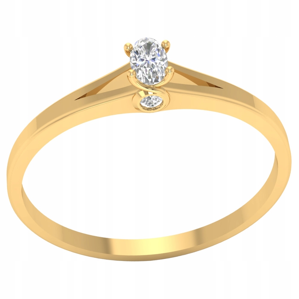 Zlatý Prstýnek Zirkon Ovál Pr. 585