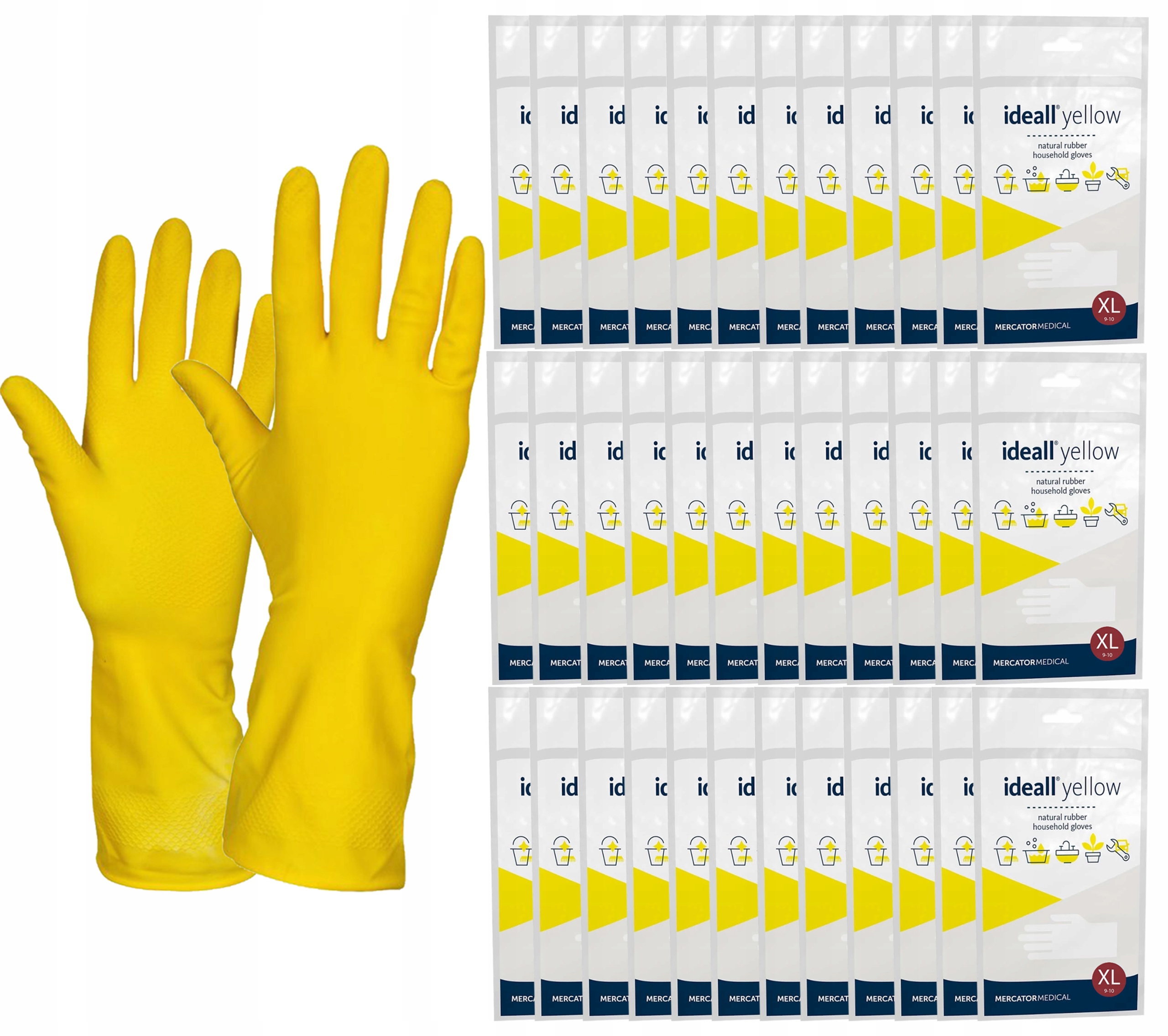 Levně Rukavice Ideall Yellow Gumové Ekonomické 120 XL