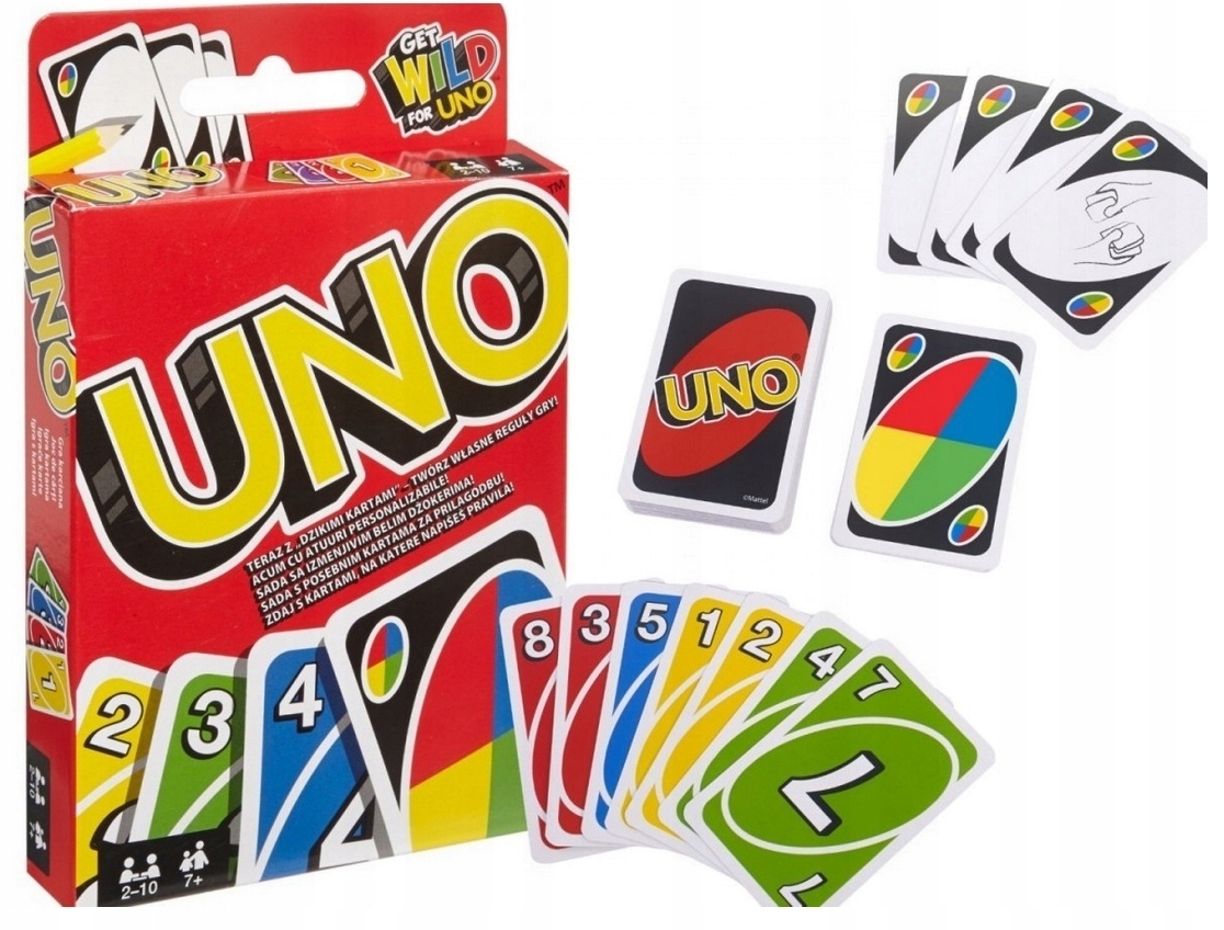 

Uno Gra Karciana Mattel Karty Łamigłówki Dzieci