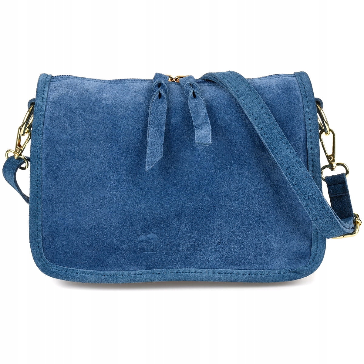 

Torebka zamszowa listonoszka z paskiem C.jeansowa