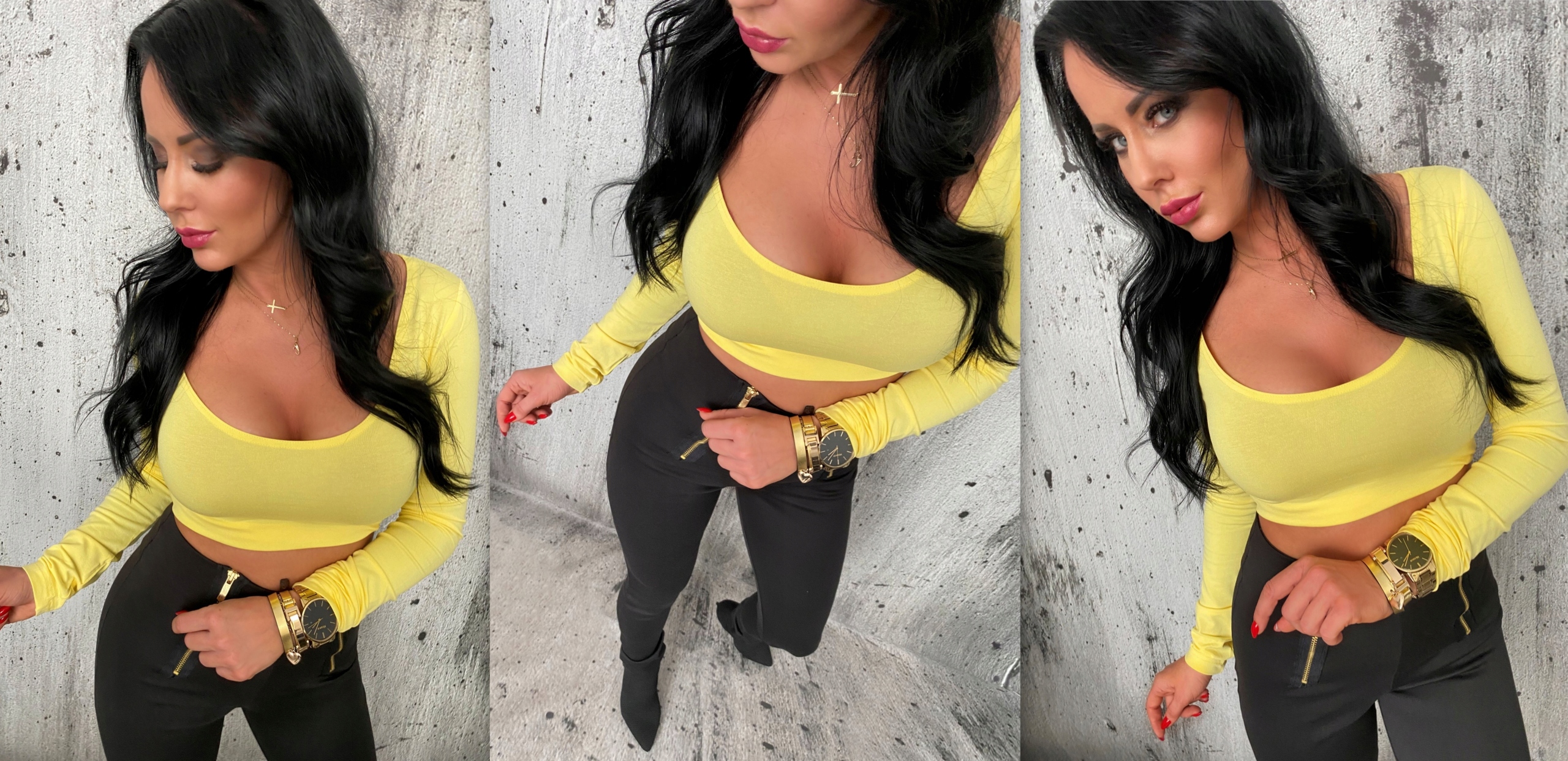 LipMar prosta krótka bluzka top BASIC dekolt S 36 Dekolt okrągły