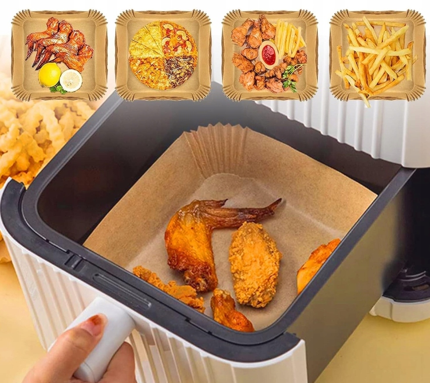 PAPIER DO FRYTKOWNICY PIECZENIA AIR FRYER DO PIEKARNIKA 20cm 150 SZTUK Marka inna