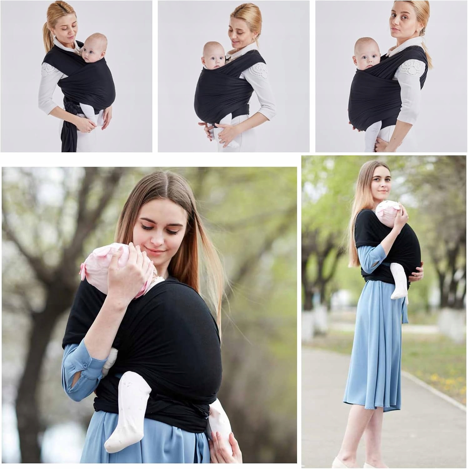 Nosidełko dla Niemowląt, Łatwe w Noszeniu, Lekkie,dla Dzieci o Wadze 3-15kg Kolor czarny