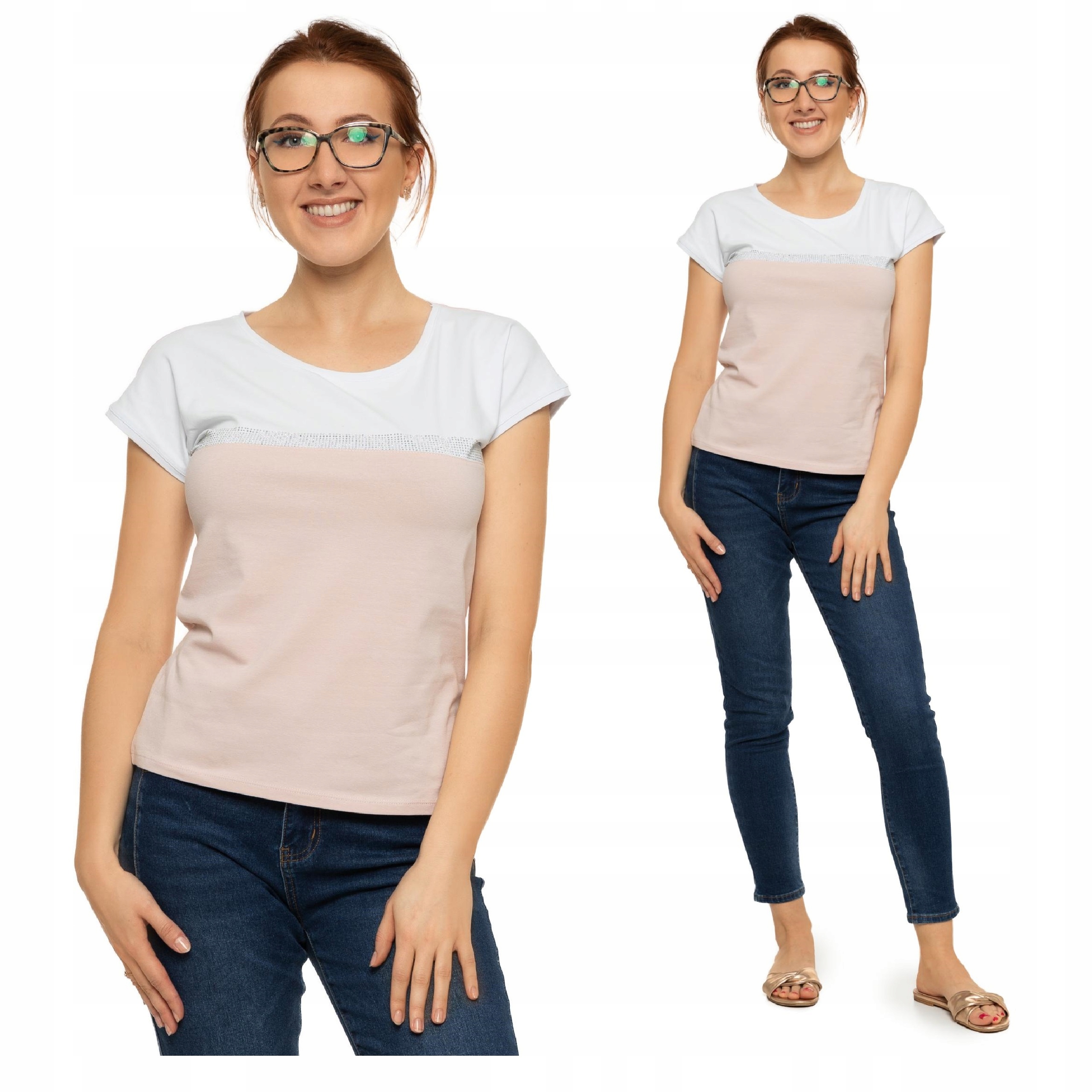 

T-Shirt Bluzka Koszulka Damska Cyrkonie M Moraj
