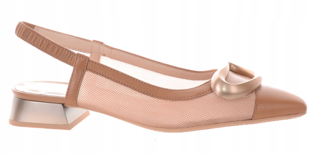 Hispanitas hnědé dámské kožené lodičky se síťkou 37