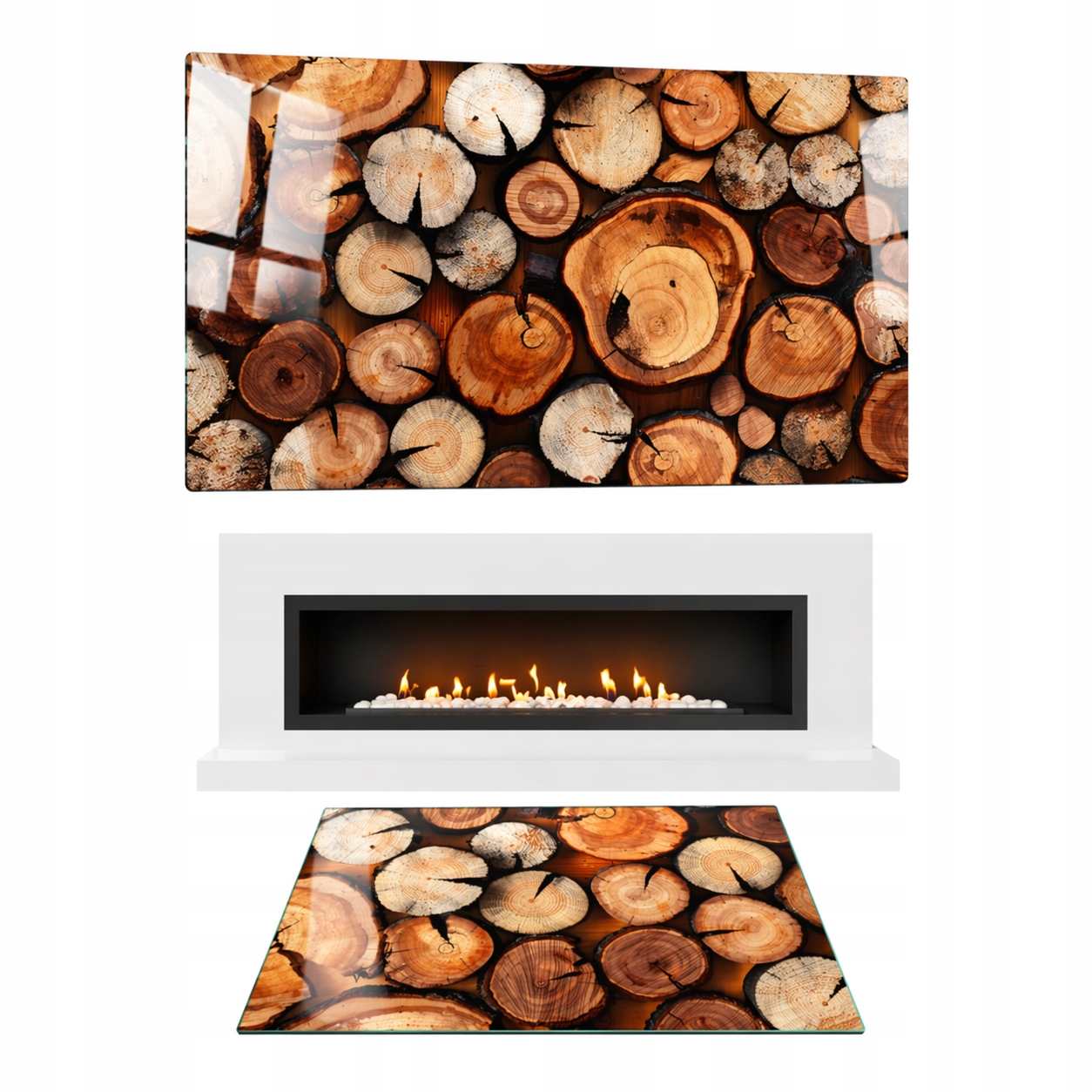 Sklo Pod Krb Tvrzené Sklo Podložka Rozměr 80x52cm Grafika Dřevo