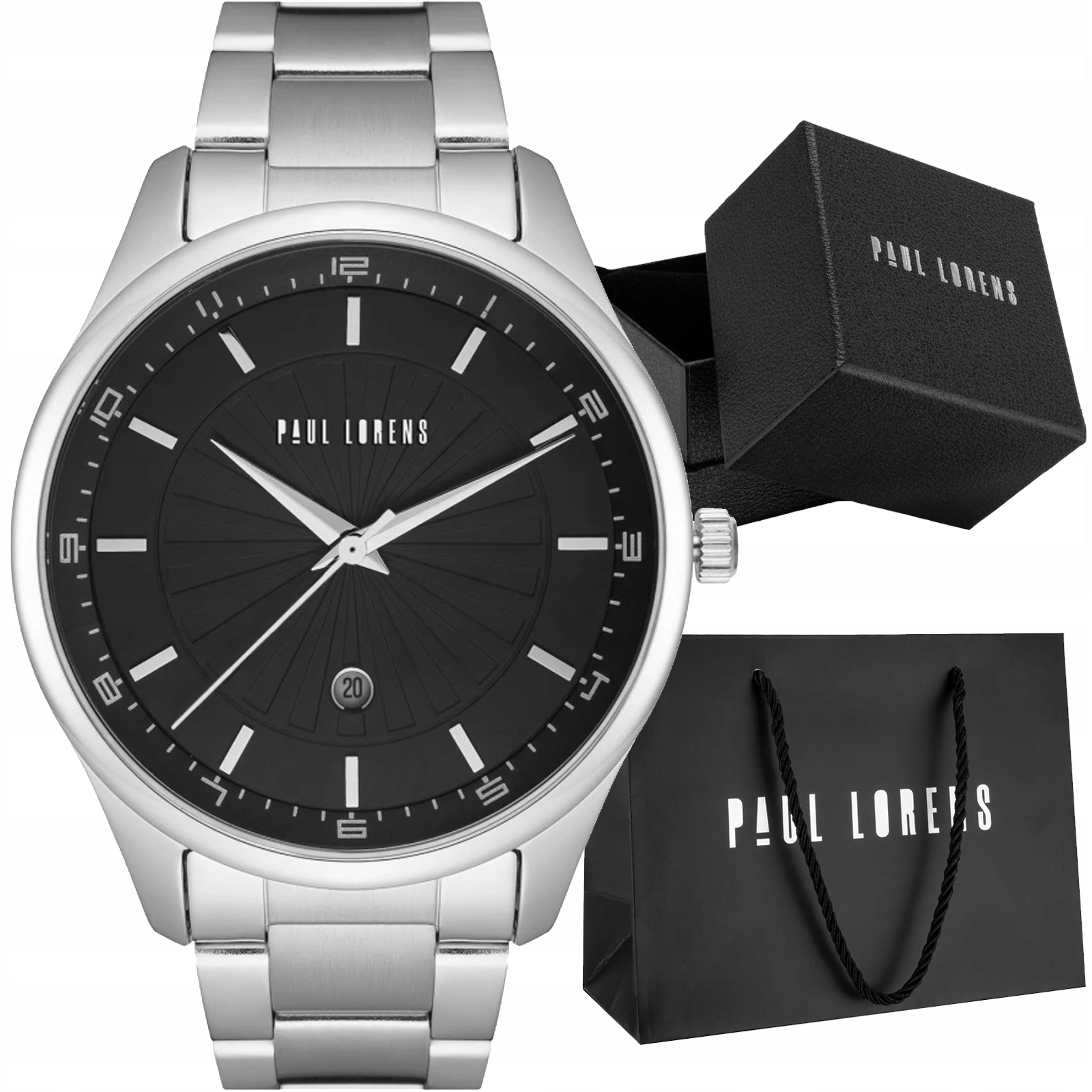Pánské hodinky Paul Lorens 12156B2-1C1 Náramek Datumovka Box