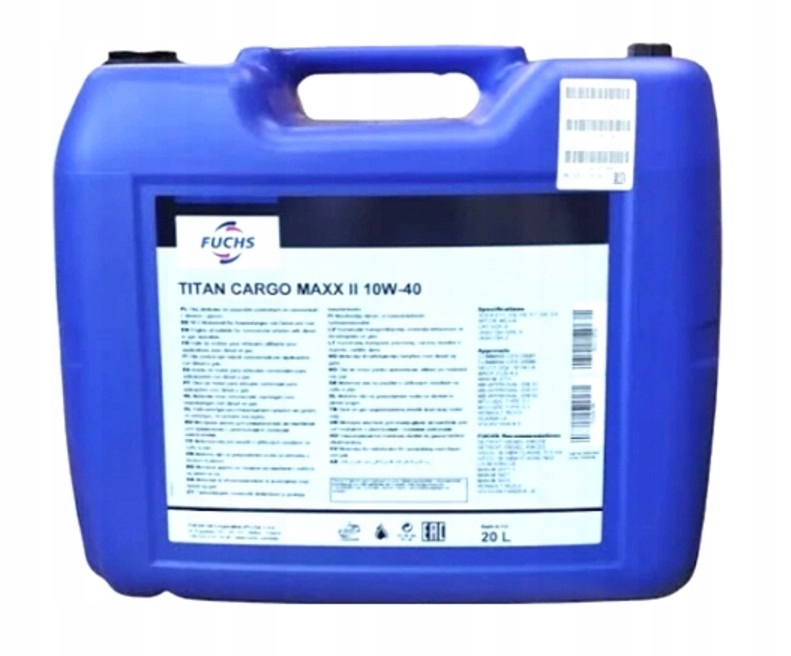 Olej Syntetyk Fuchs Titan Cargo Maxx II Sae 10W40 20L Niemiecki +zawieszka
