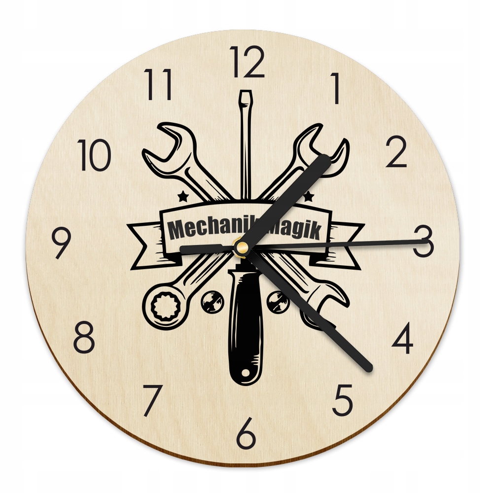 

Drewniany Zegar Na Ścianę Ścienny Mechanik