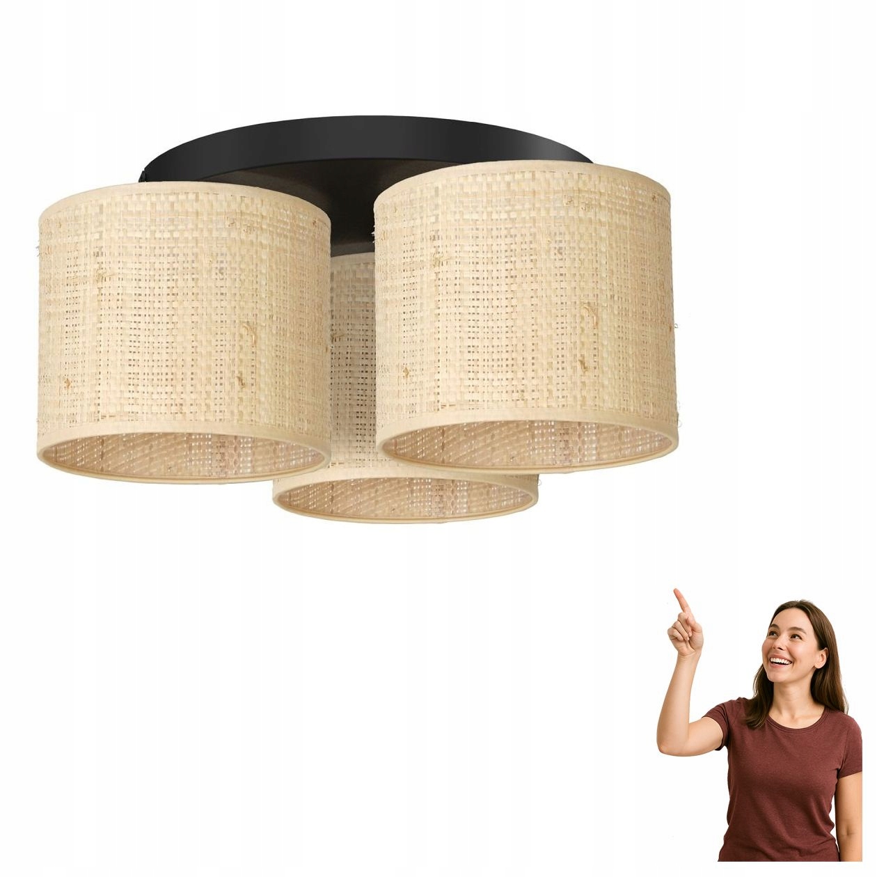 3-bodová stropná lampa Rattan 5276 Luminex