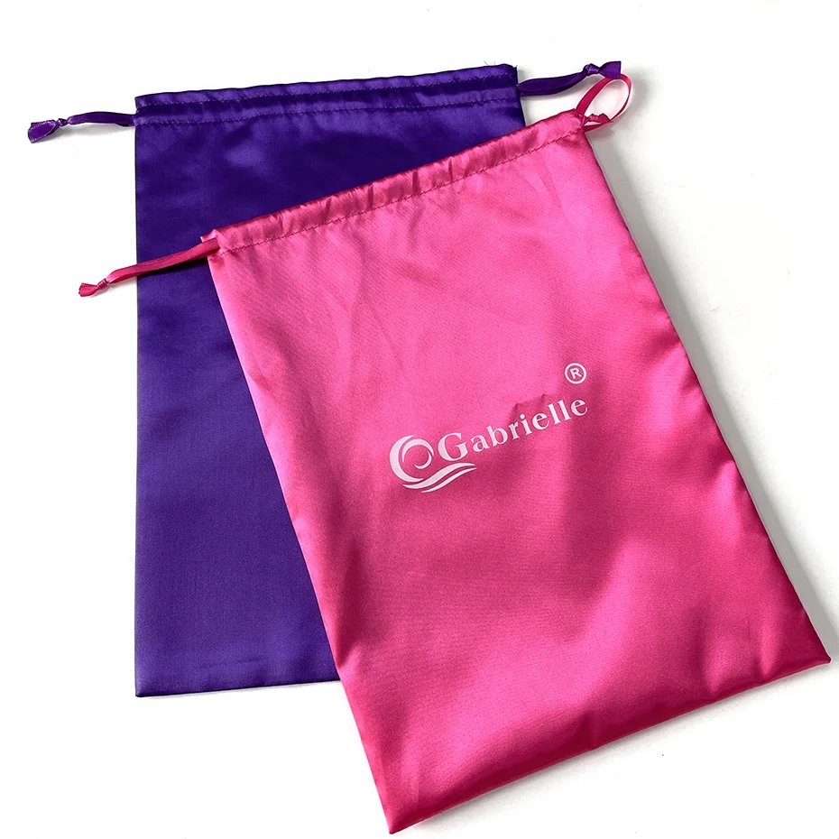 Drawstring Satin Bag with Custom Logo Silky Storage Gift Wrapping Package