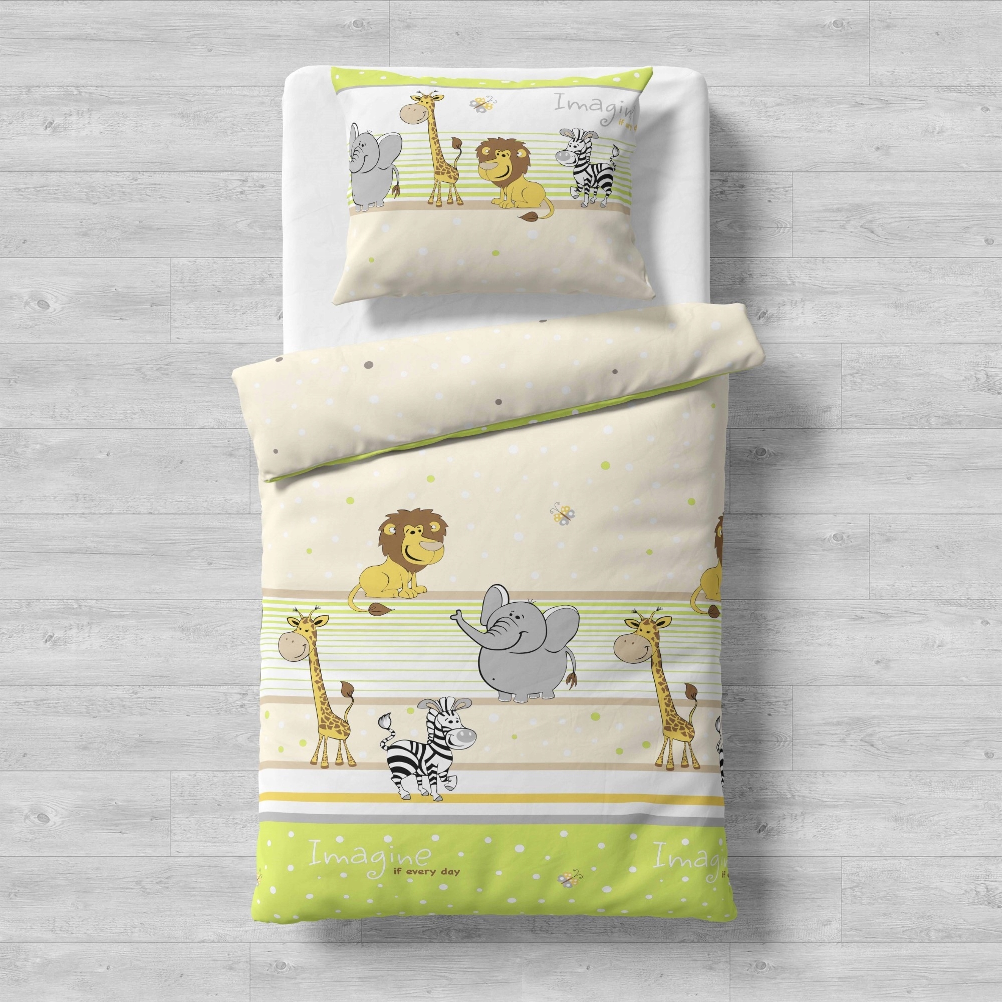 Pościel Z Kory 160X200 100% Bawełna Producent safari słoń lew zebra