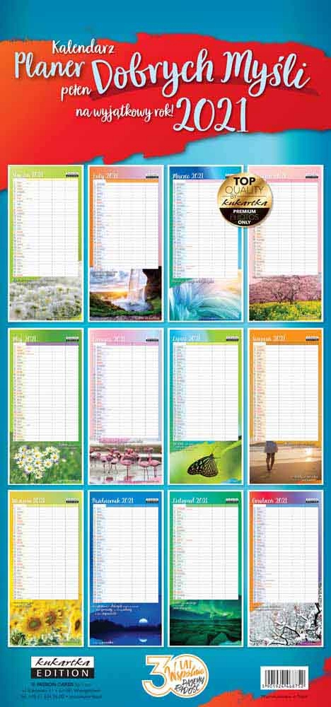 

Kalendar planer miesięczny Dobrych Myśli 2021