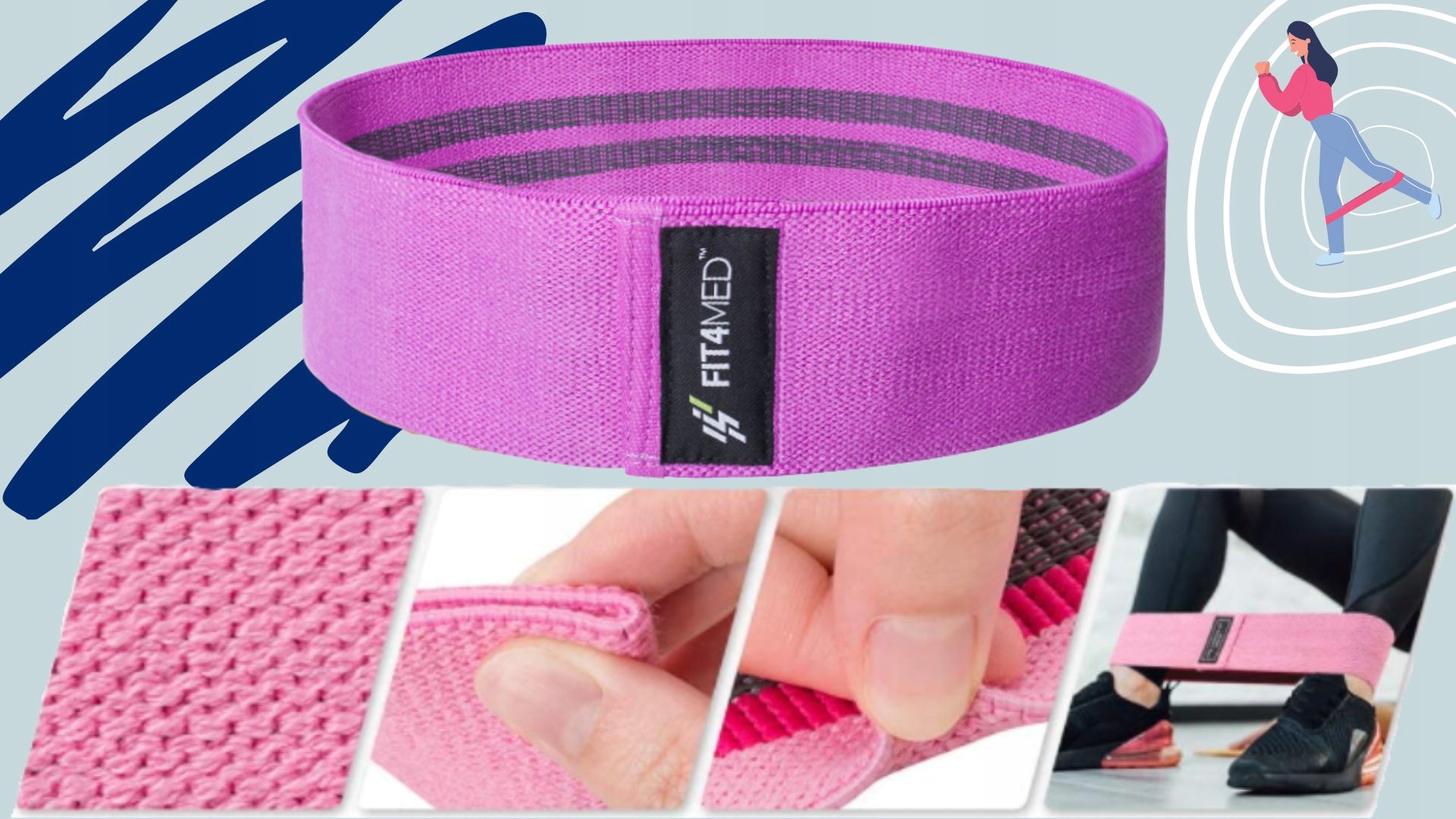 ZESTAW 3 GUM ĆWICZEŃ HIP BAND FITNESS CROSSFITHIP Kod producenta FIT032