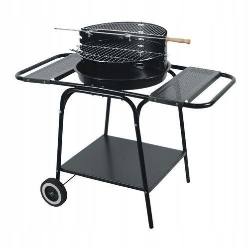 

Grill ruchomy,okrągły, z dwiema bocznymi półkami