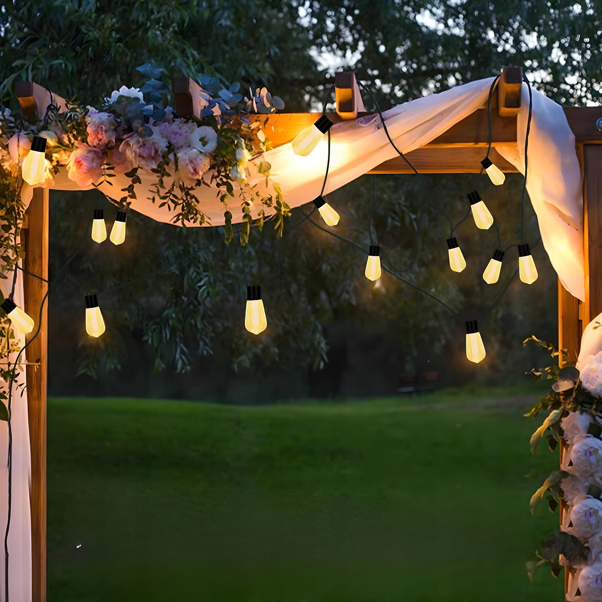 GIRLANDA SOLARNA OGRODOWA ŚWIETLNA XXL 20 ŻARÓWEK NA BALKON ŁAŃCUCH DUŻE Zasilanie solarne