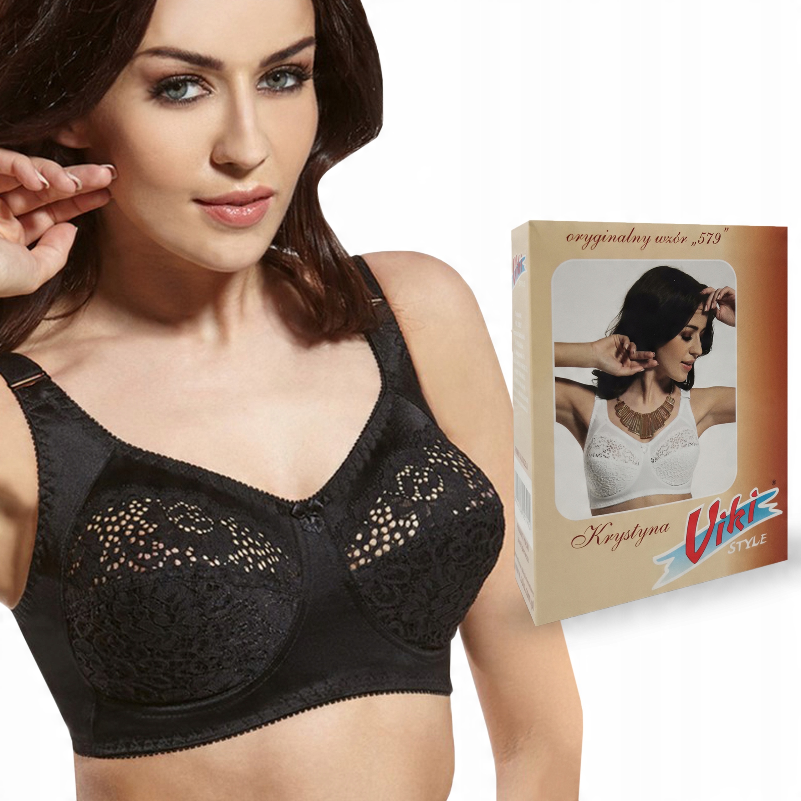 

biustonosz Viki 579 Krystyna czarny , 75E