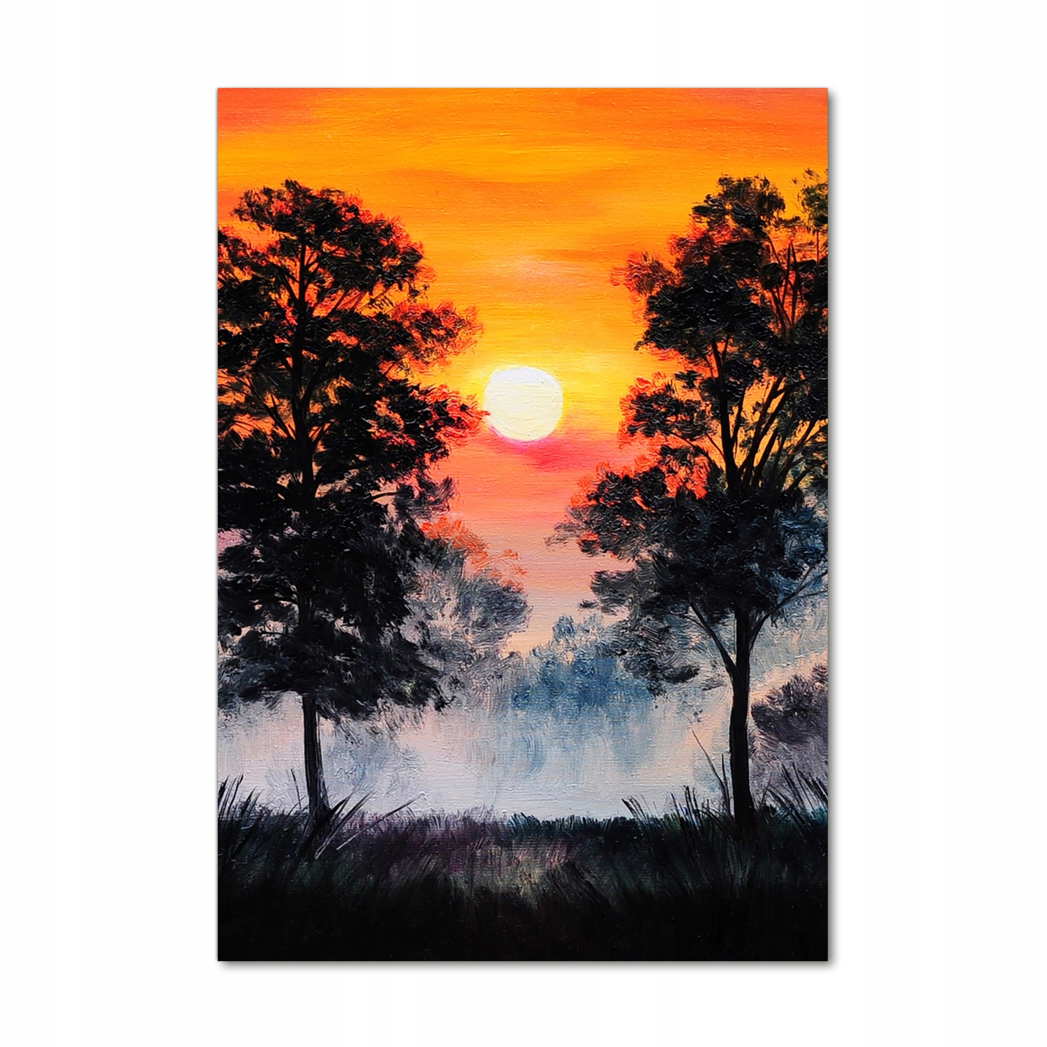 

Foto obraz na szkle Zachód słońca las 70x100 cm