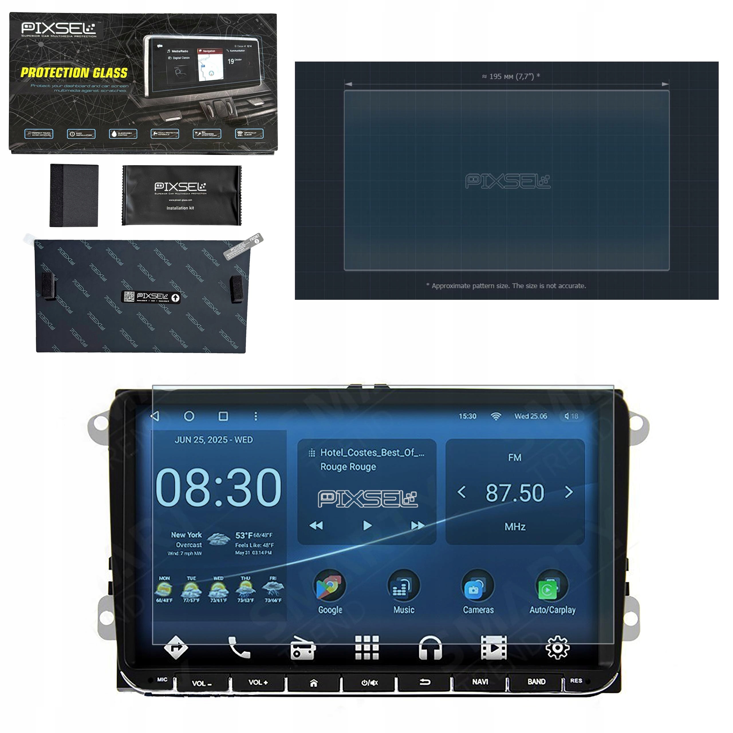 Matowe Szkło Ochronne Smarty Trend Volkswagen Um 2015-2021-8.8“