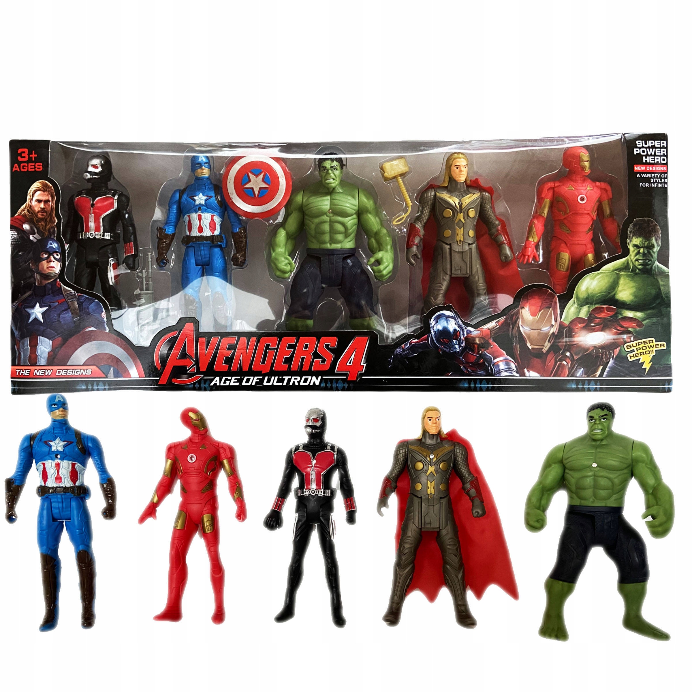 

Duże Figurki Avengers Hulk Thor Ameryka Iron 5 Szt