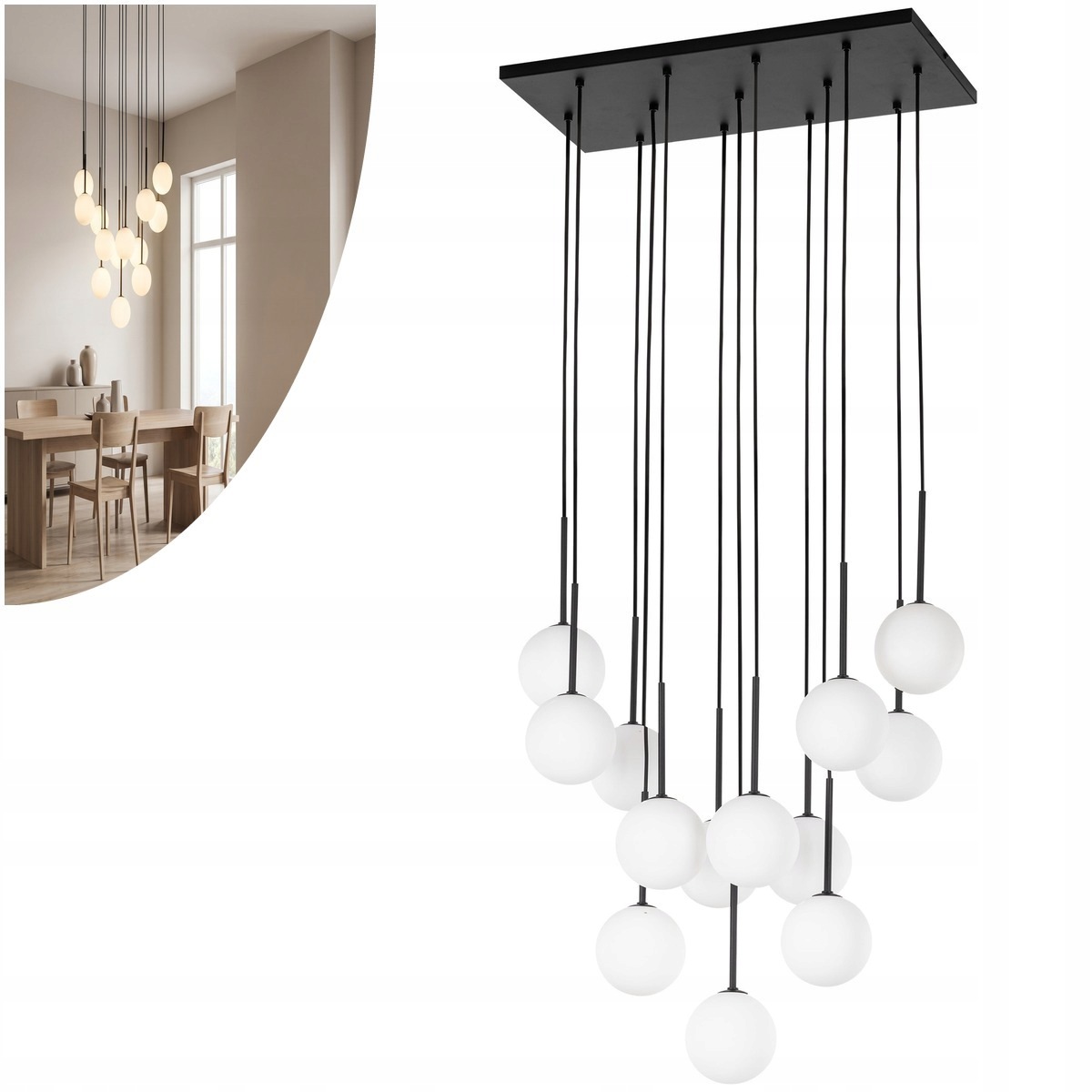 Závesná lampa čierna Martin moderná nad jedálenský stôl Tk Lighting