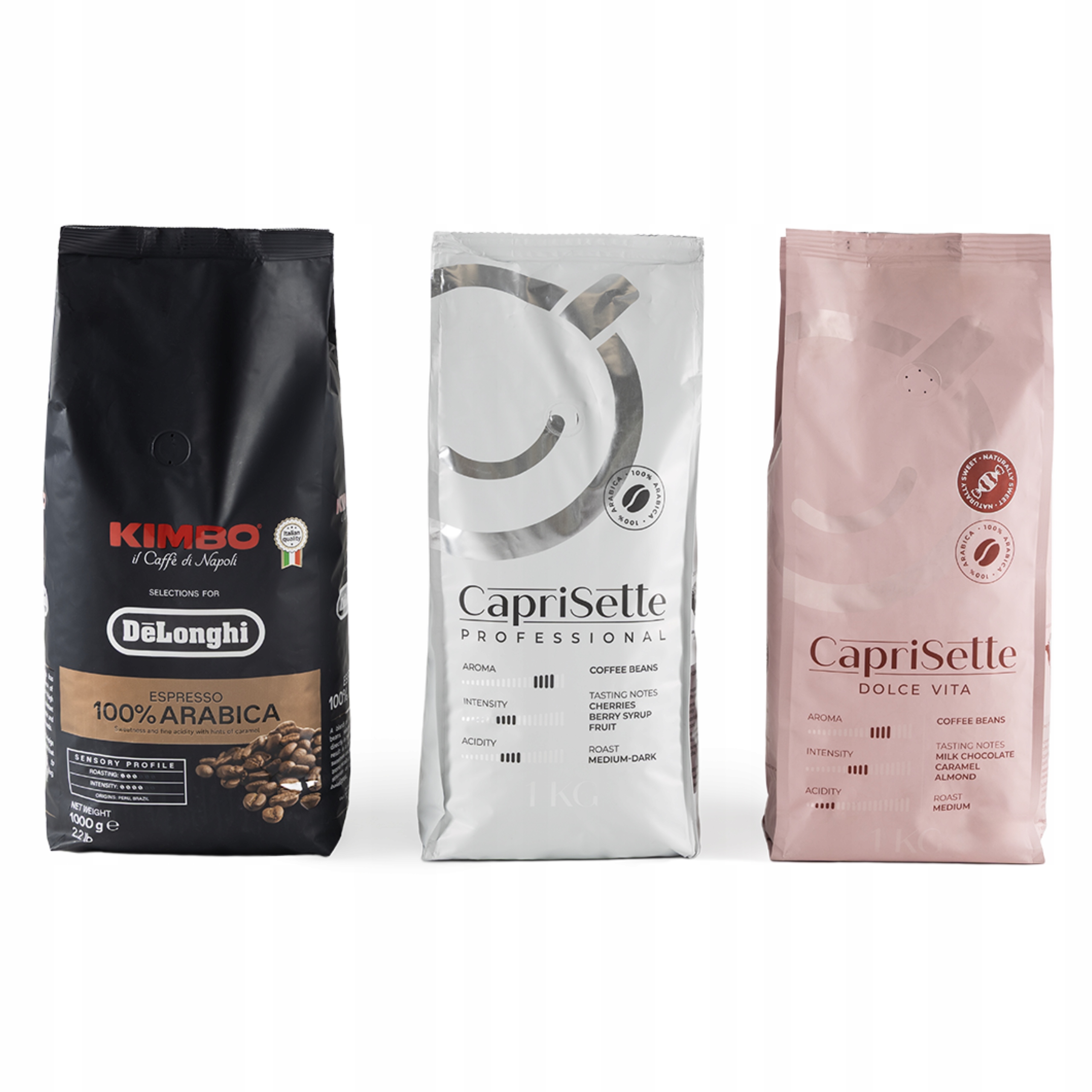 Levně Sada zrnkových káv 100% Arabica, směs 3 kusů