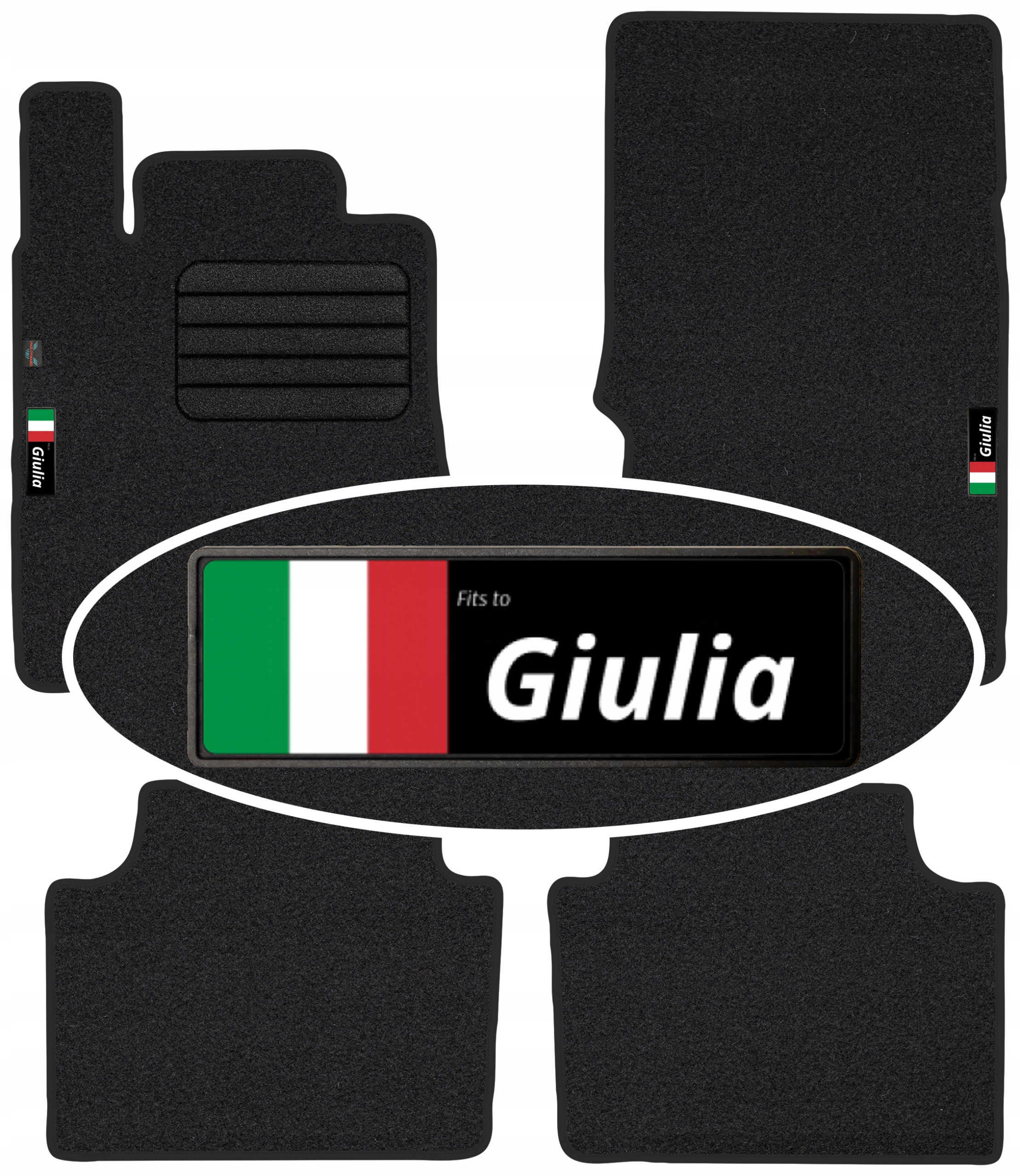Alfa Romeo Giulia Q4 2014 Velurové koberce do auta Emblemat