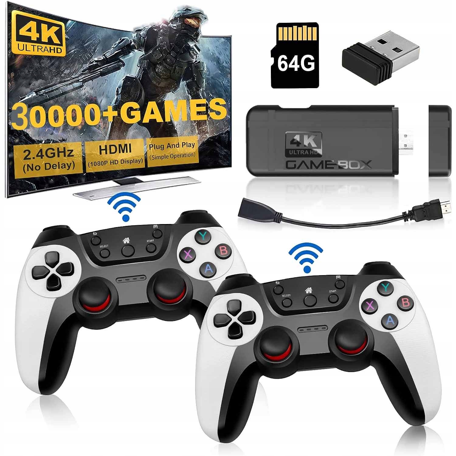 Konsola Retro Tv Gra Telewizyjna Hdmi 2 Pady 30000 Gier Polskie Menu Pl