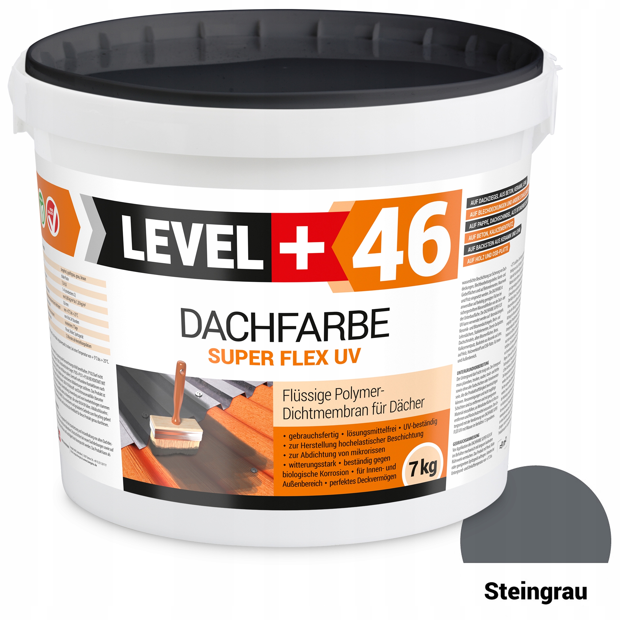 Barva tekutá fólie šedá 7 kg Level+46