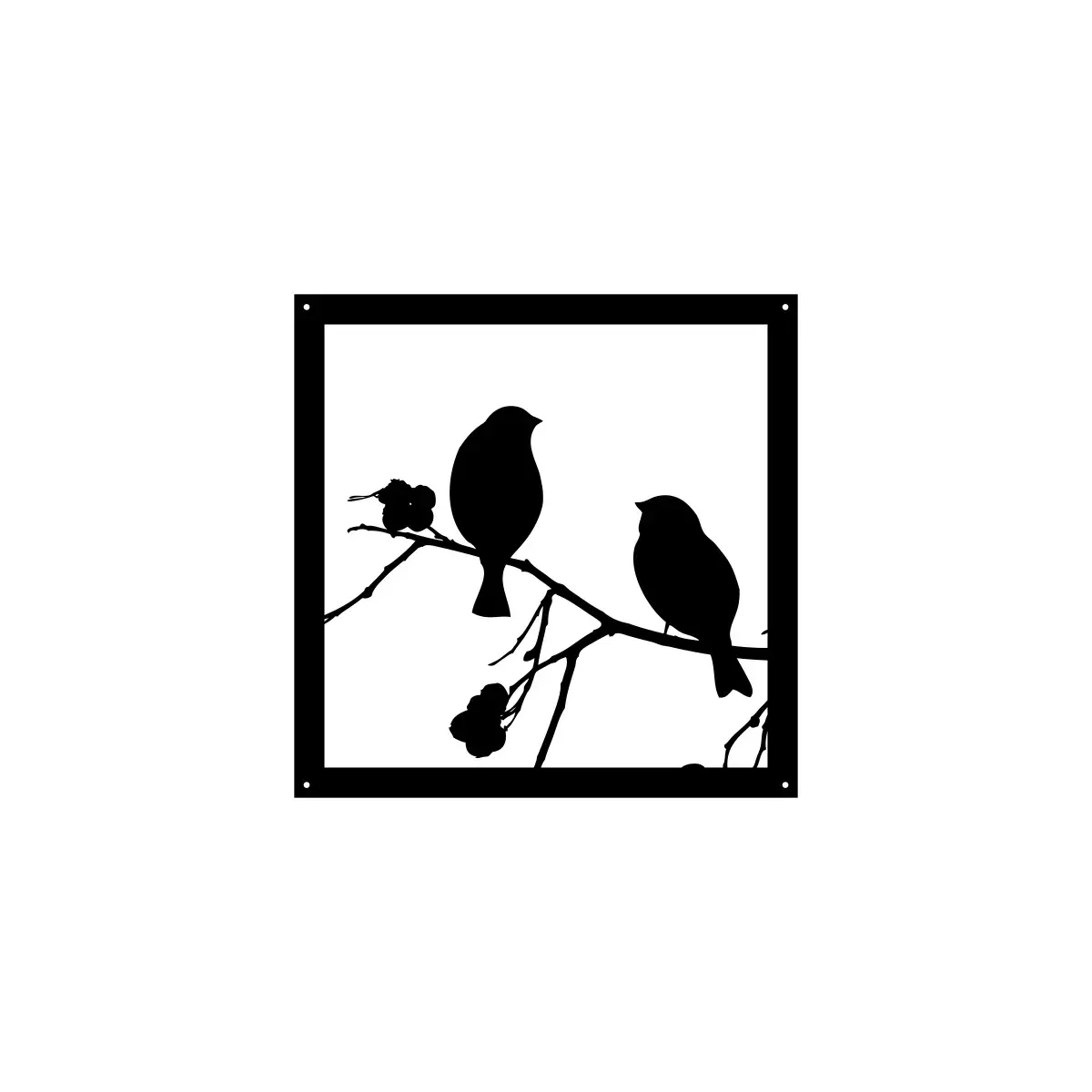 Kovový Dekor Oceľový Obraz na stenu Vtáčiky