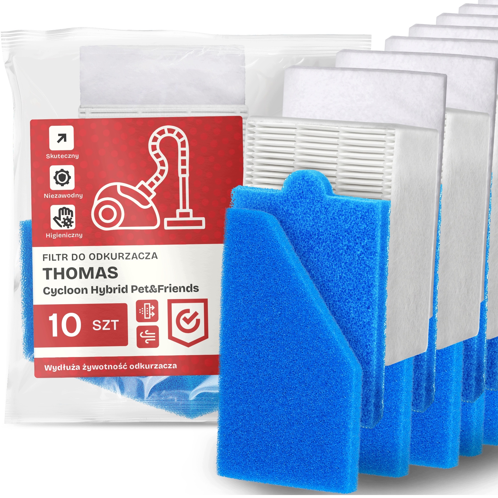10 x Sada Filtrů pro vysavač Thomas Cycloon Hybrid Pet&Friends Filtry