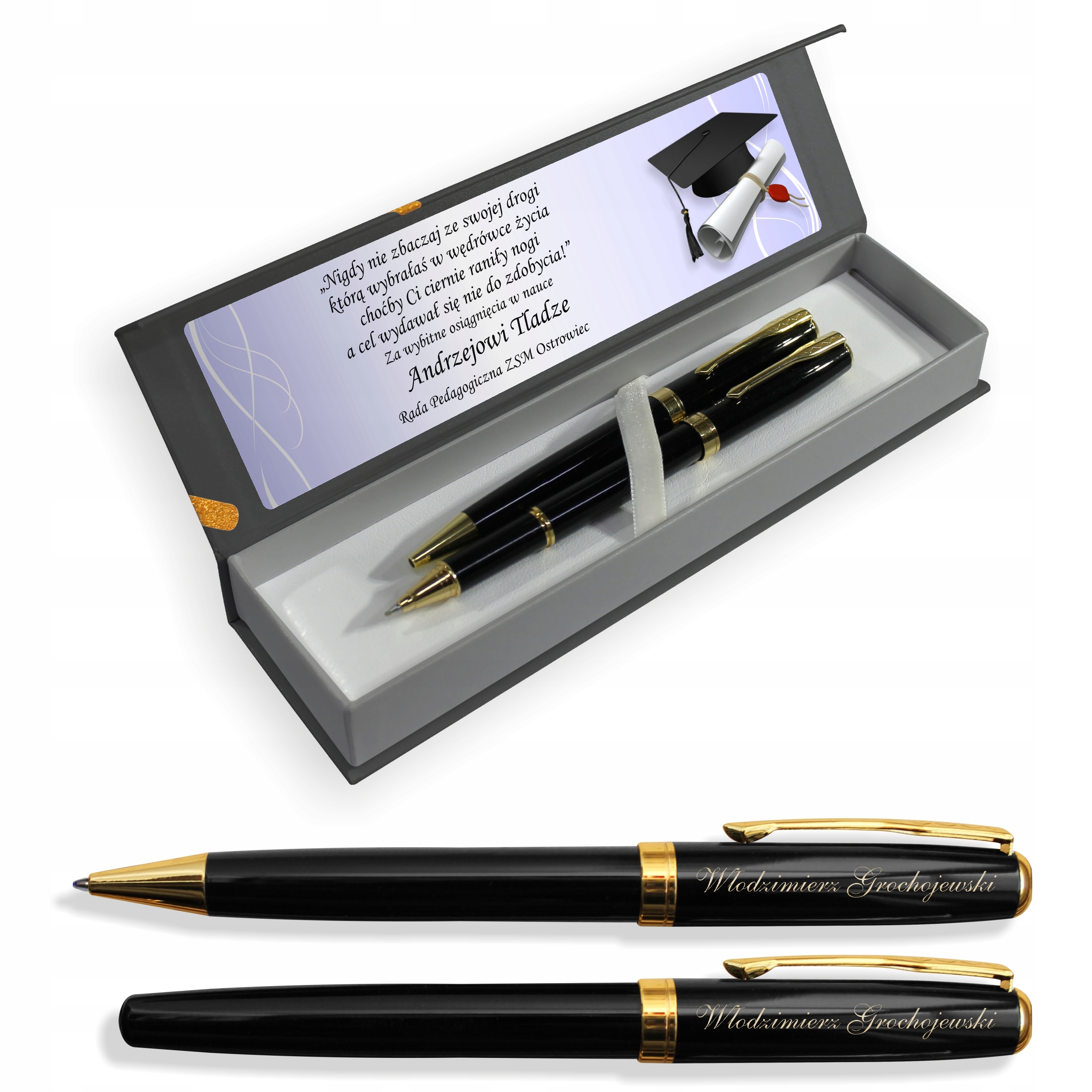 Długopis Roller zestaw dla NAUCZYCIELA, ABSOLWENTA - DEDYKACJA GRAWER ZX5C EAN (GTIN) 5904033120276