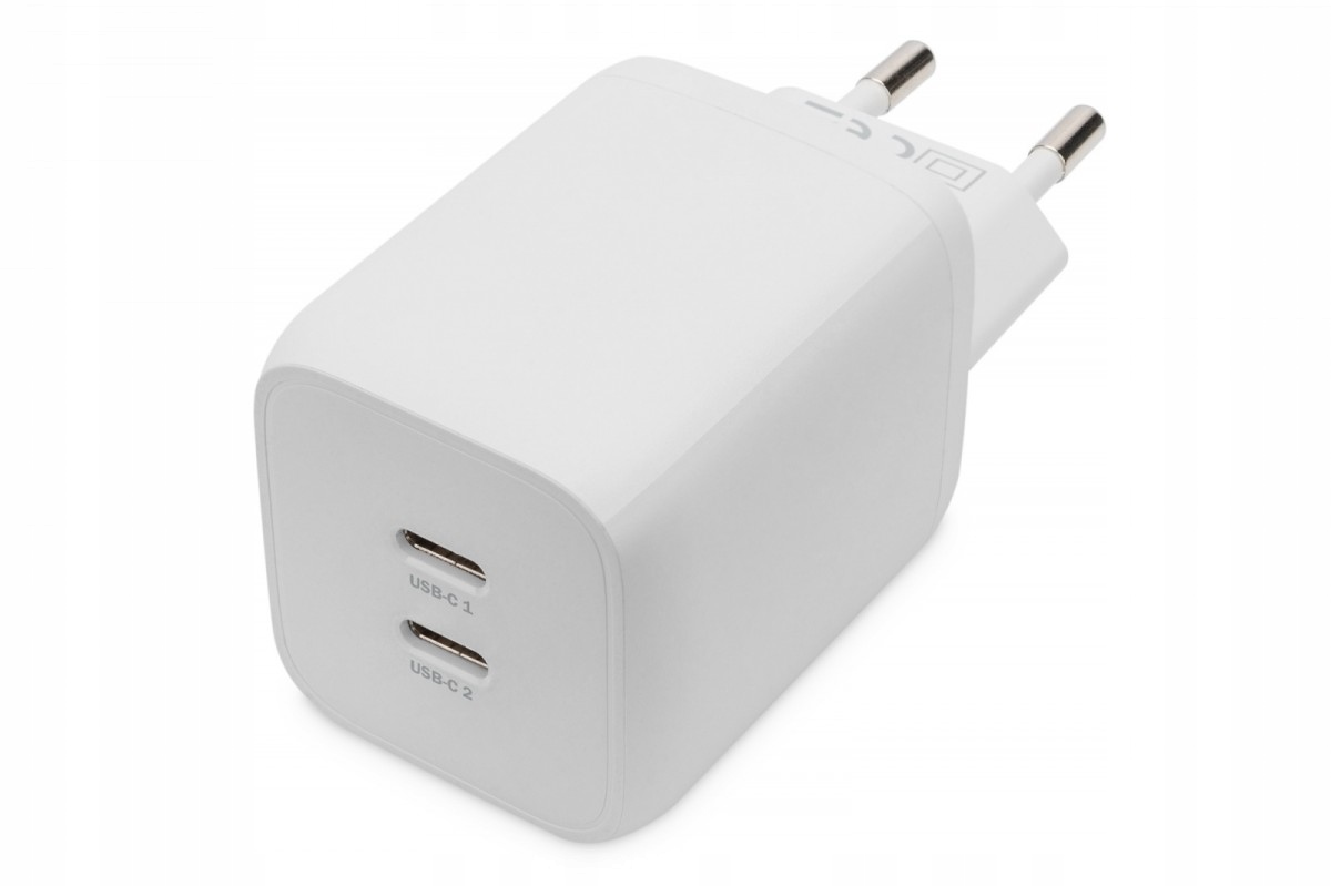 Ładowarka sieciowa, zasilacz GaN 2x USB-C PD 3.,