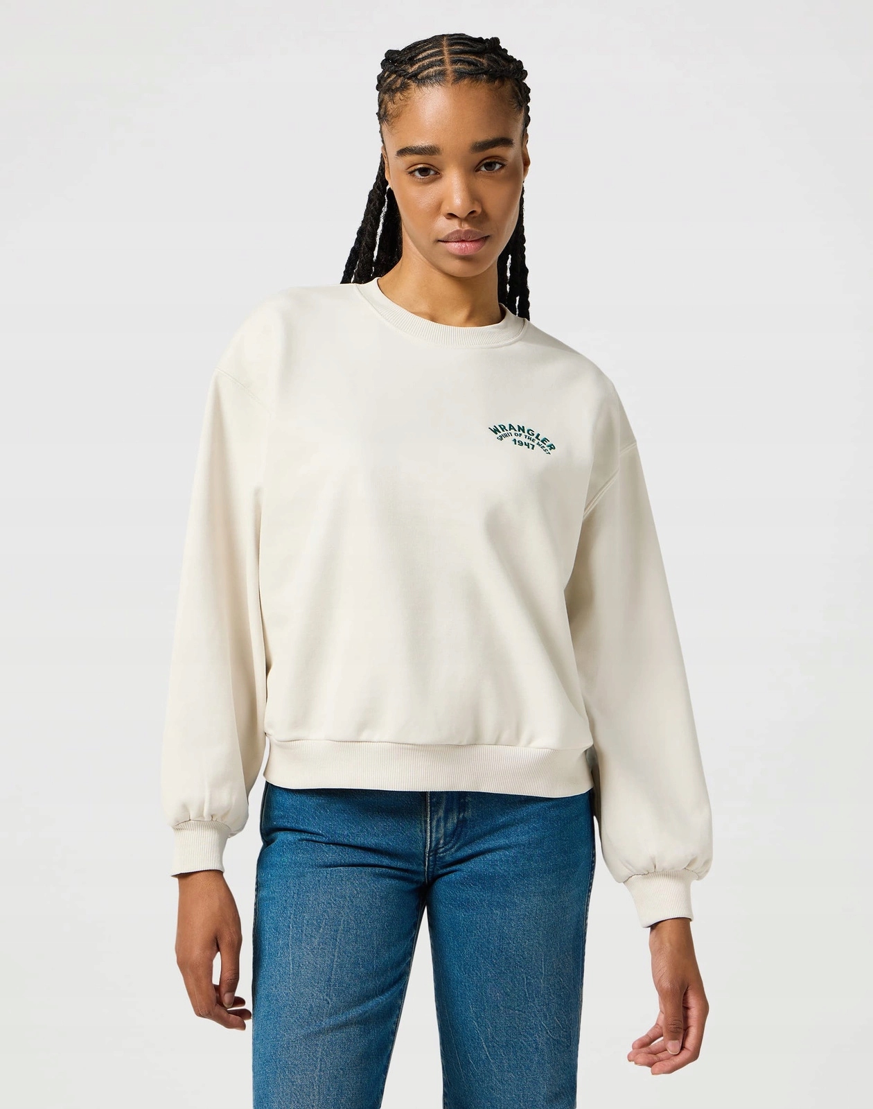 Dámská mikina Wrangler Oversized Sweat Vintage White 112356457 S