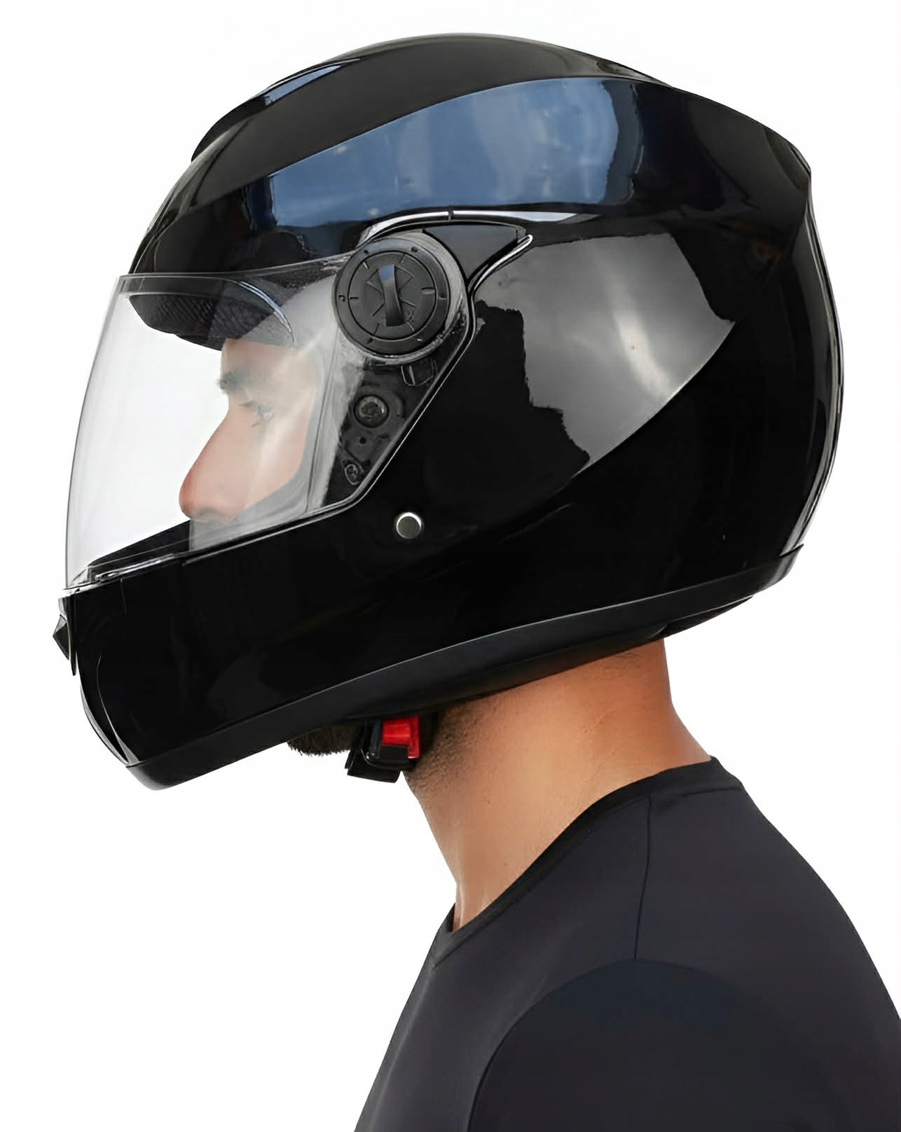 Kask na skuter motocykl motorower czarny połysk kask integralny Xs 53-54 cm