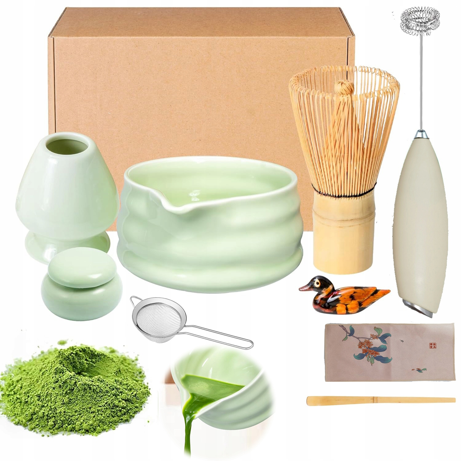 Levně Dárková Sada Pro Přípravu Čaje Matcha, Sada Na Matcha 9 Ks