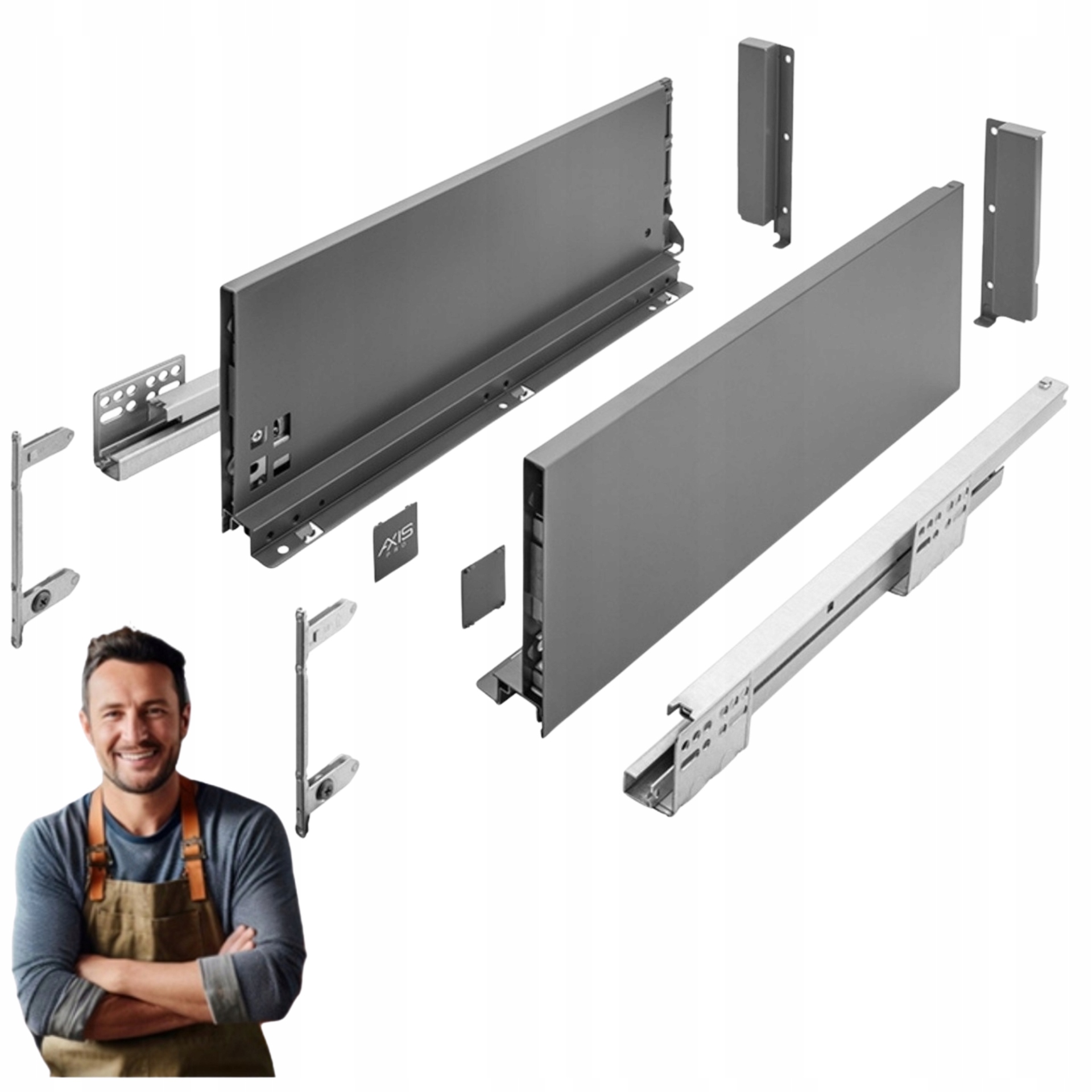 Gtv Axis Pro Šuplík 400 mm antracit vysoká H-167 PB-AXISPRO-KPL400C