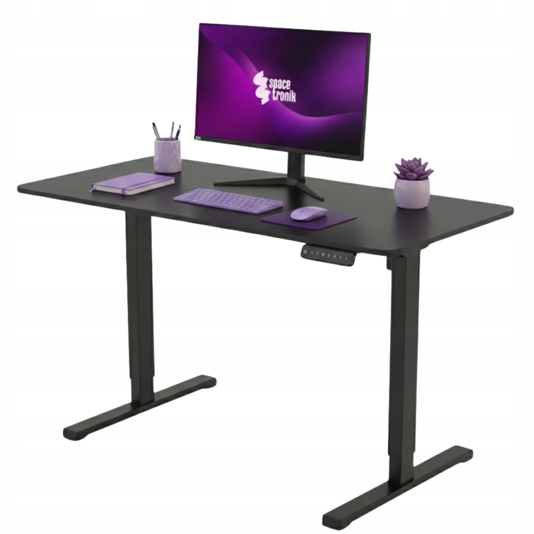 Elektricky nastaviteľný písací stôl 120x60 Spacetronik Regulácia Pamäť čierna
