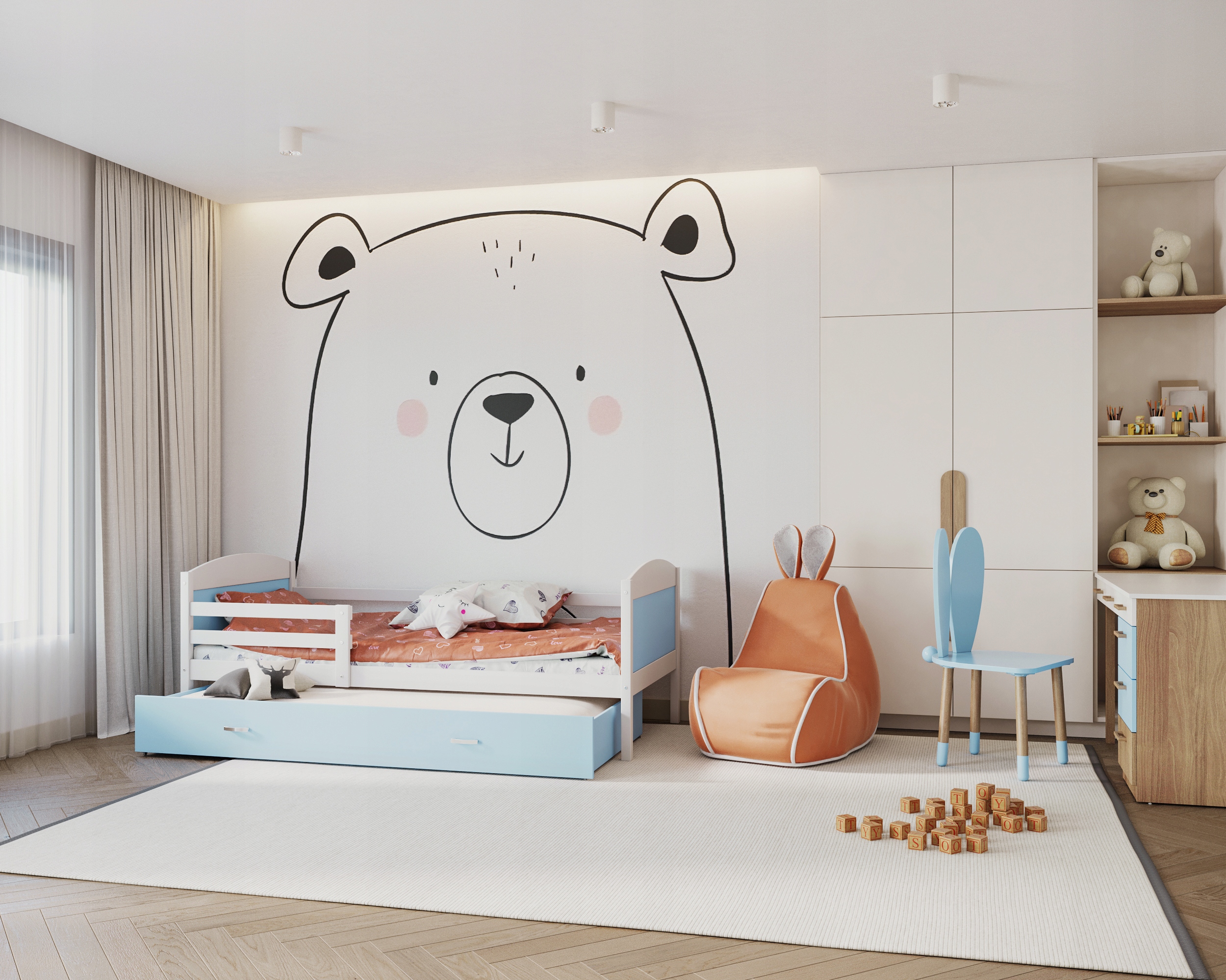 Łóżko dziecięce 200x90 białe MATEUSZ P2 Kolekcja Mateusz P2