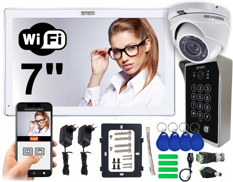 

Wideodomofon 7" WiFi 5TECH +Kamera Hikvision