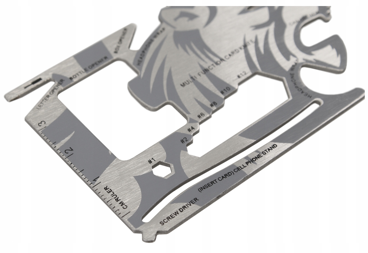 DOMINATOR Karta Przeżycia MULTITOOL TYGRYS Srebrna Marka Dominator